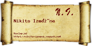 Nikits Izméne névjegykártya